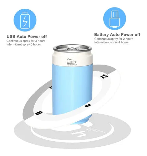 Humidificador USB Lata Azul 260mL + 1 aceite de regalo