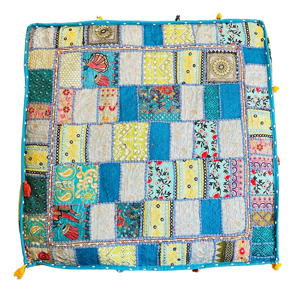 Cojin Celeste Indio Patchwork Talla XL