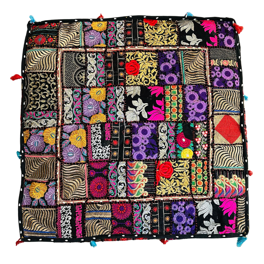 Cojin Negro Indio Patchwork Talla XL
