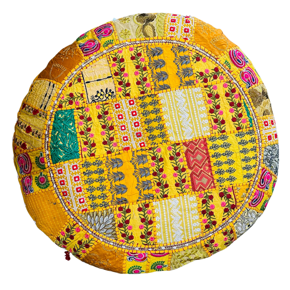 Cojin Amarillo Indio Redondo Talla XL