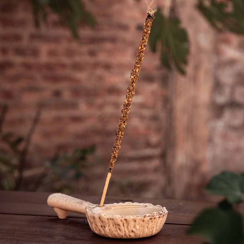 Sahumador Porta Incienso Marfil Natural