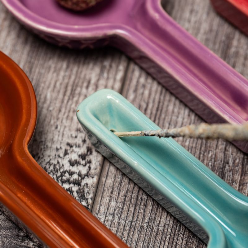 Sahumador Porta Incienso Esmaltado Café