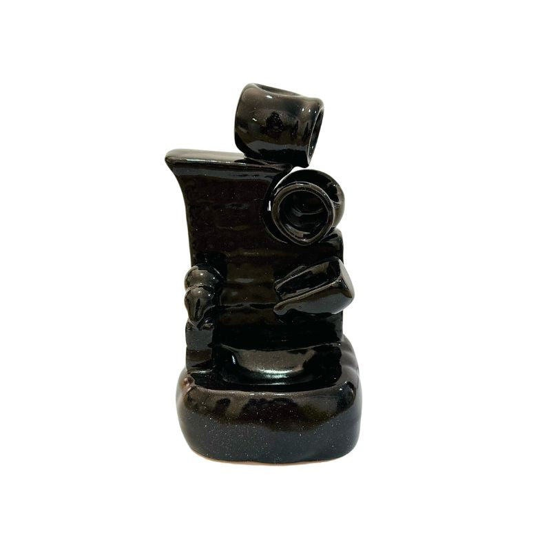 Porta Incienso Cascada Negro + 10 inciensos