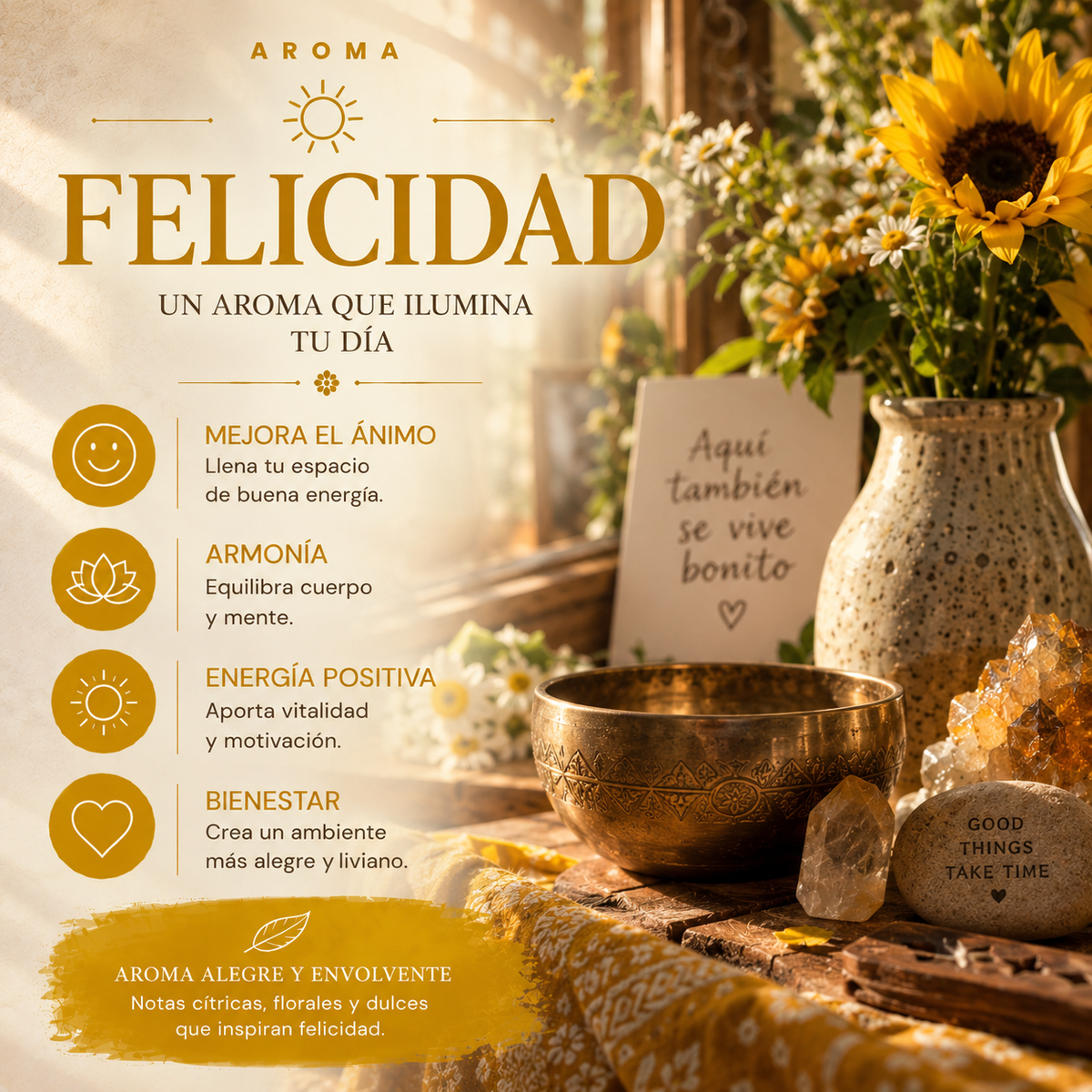 Incienso Felicidad Crystal Energy