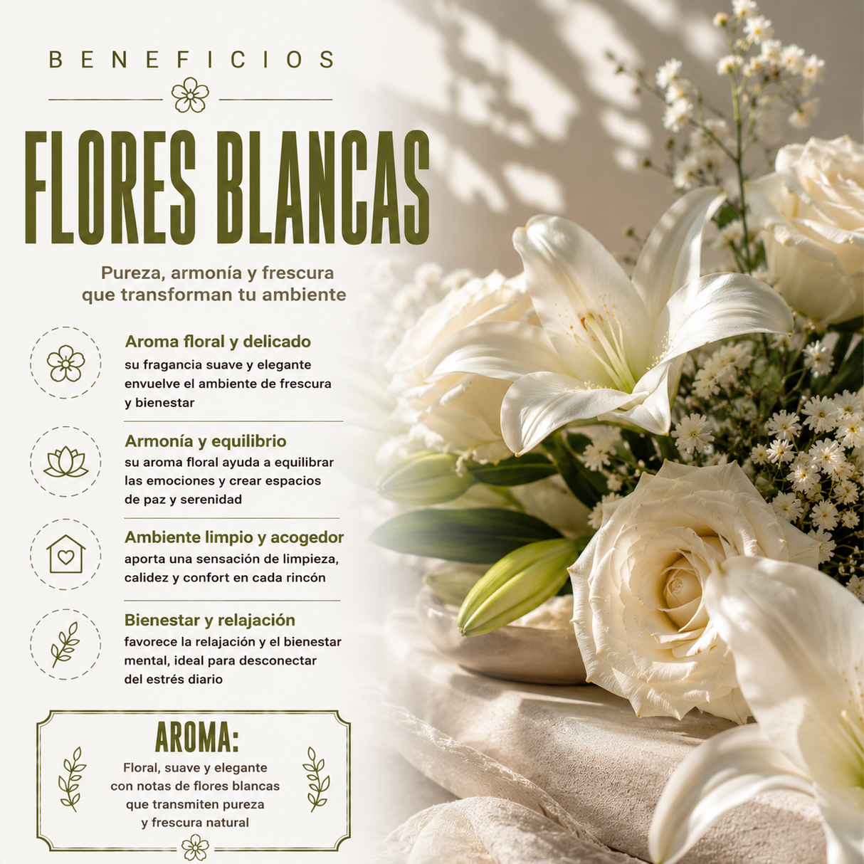 Aromatizante Spray Flores Blancas 200 mL