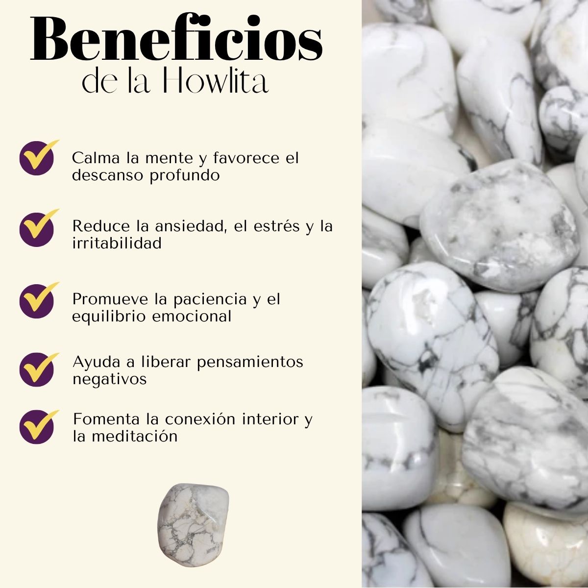 Pulsera Ajustable Howlita 4mm