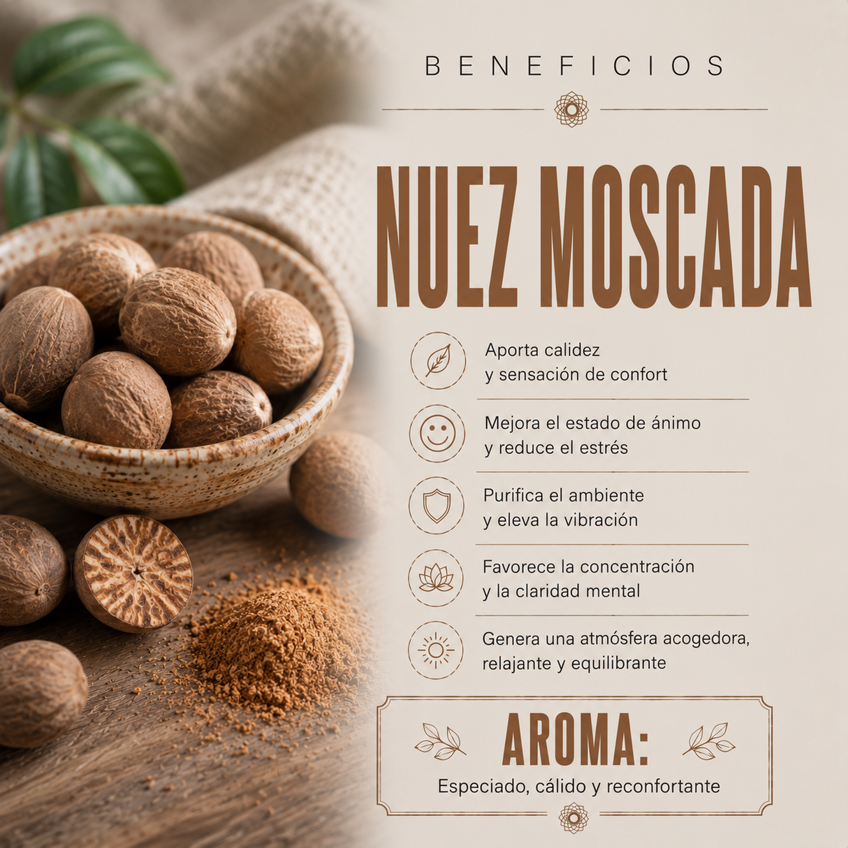 Incienso Aromaterapia Nuez Moscada
