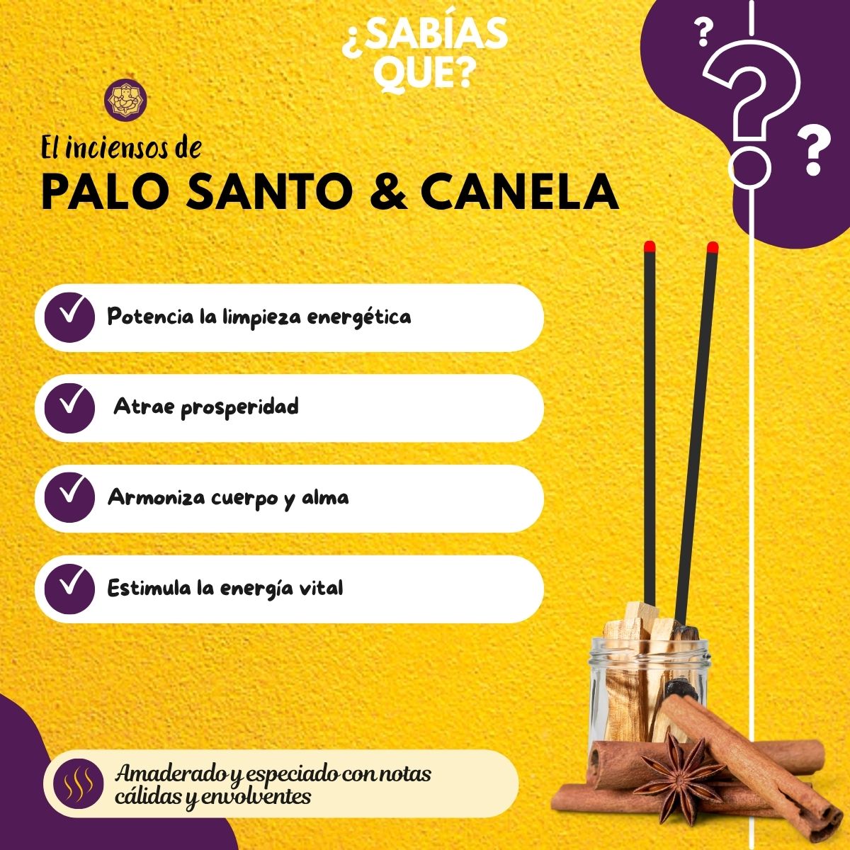 Incienso Palo Santo + Canela