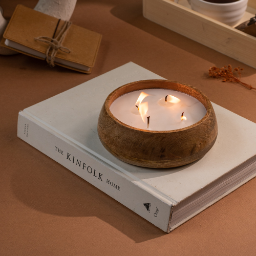 Vela Redonda Madera de Noche Sensual