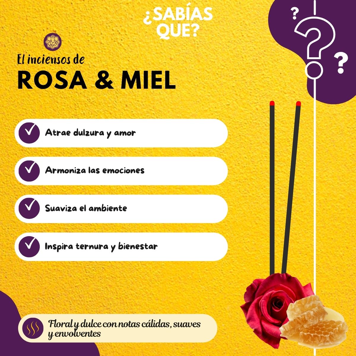 Incienso Temple Bells Rosa y Miel