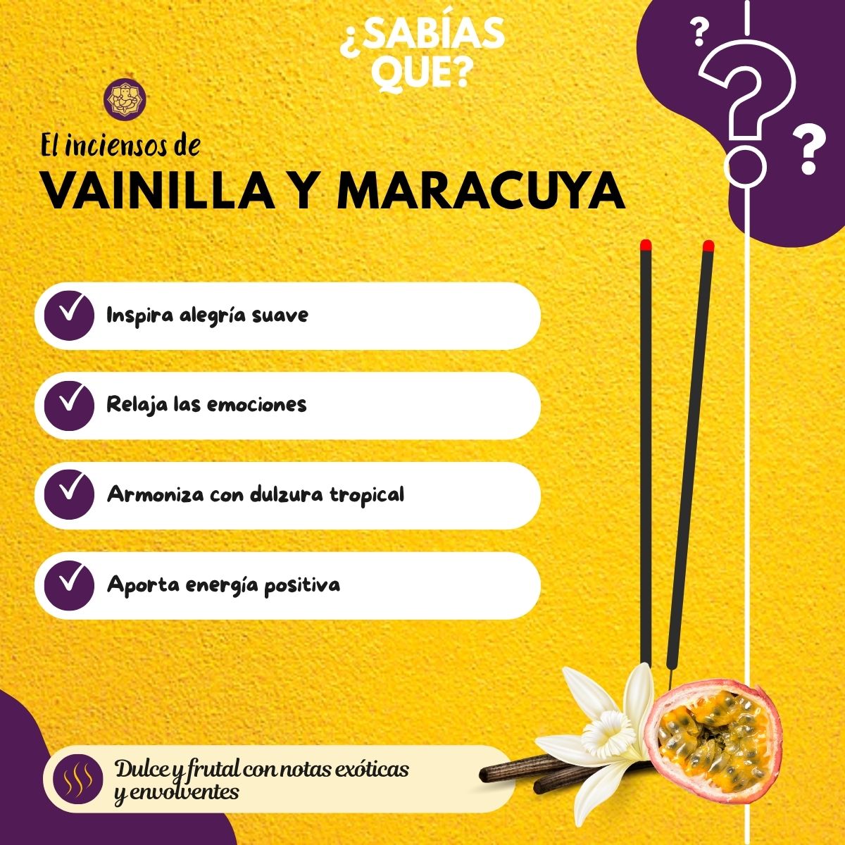 Incienso Vainilla y Maracuya