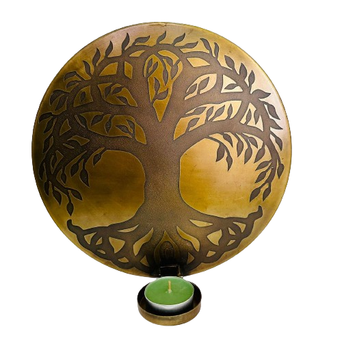 Porta Vela de Pared Árbol de la Vida Gold