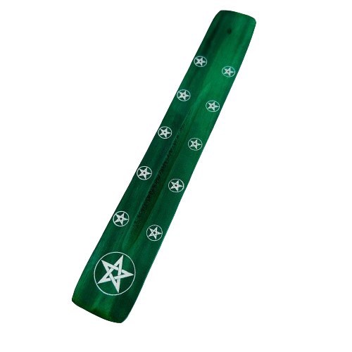 Tabla Porta Incienso Madera Estrella Verde
