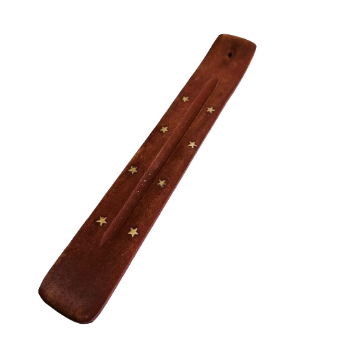Tabla Porta Incienso Madera: Estrella Natural