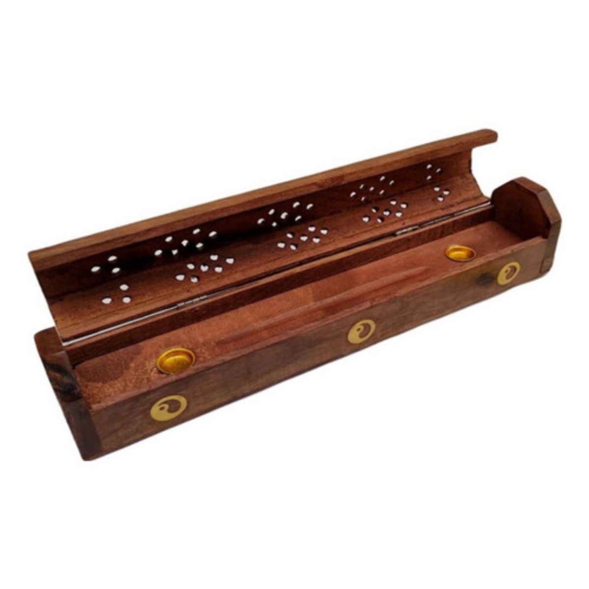 Porta Incienso Caja de Madera - Ying Yang