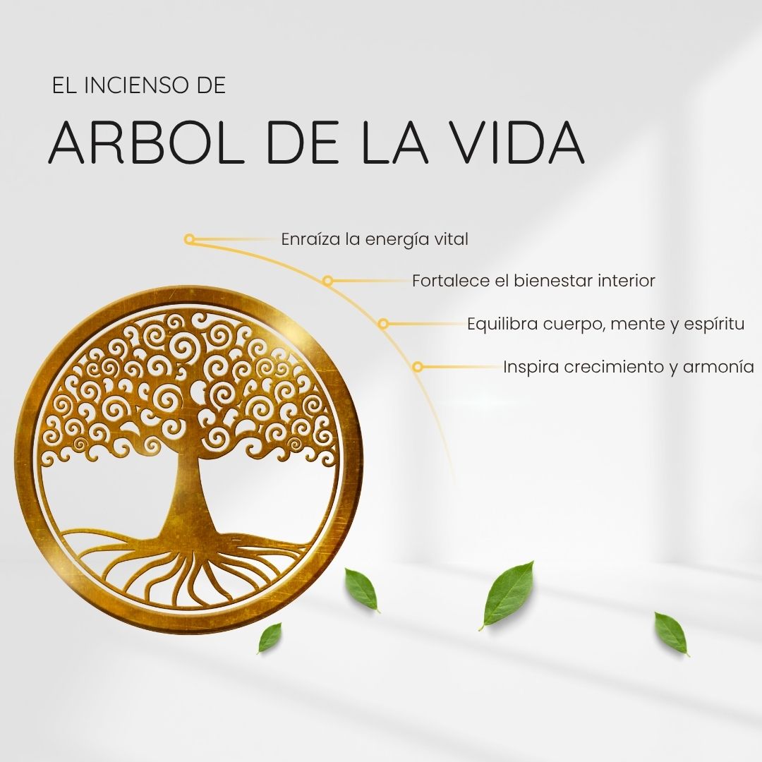 Incienso Árbol de la Vida con Piedra Jade Verde