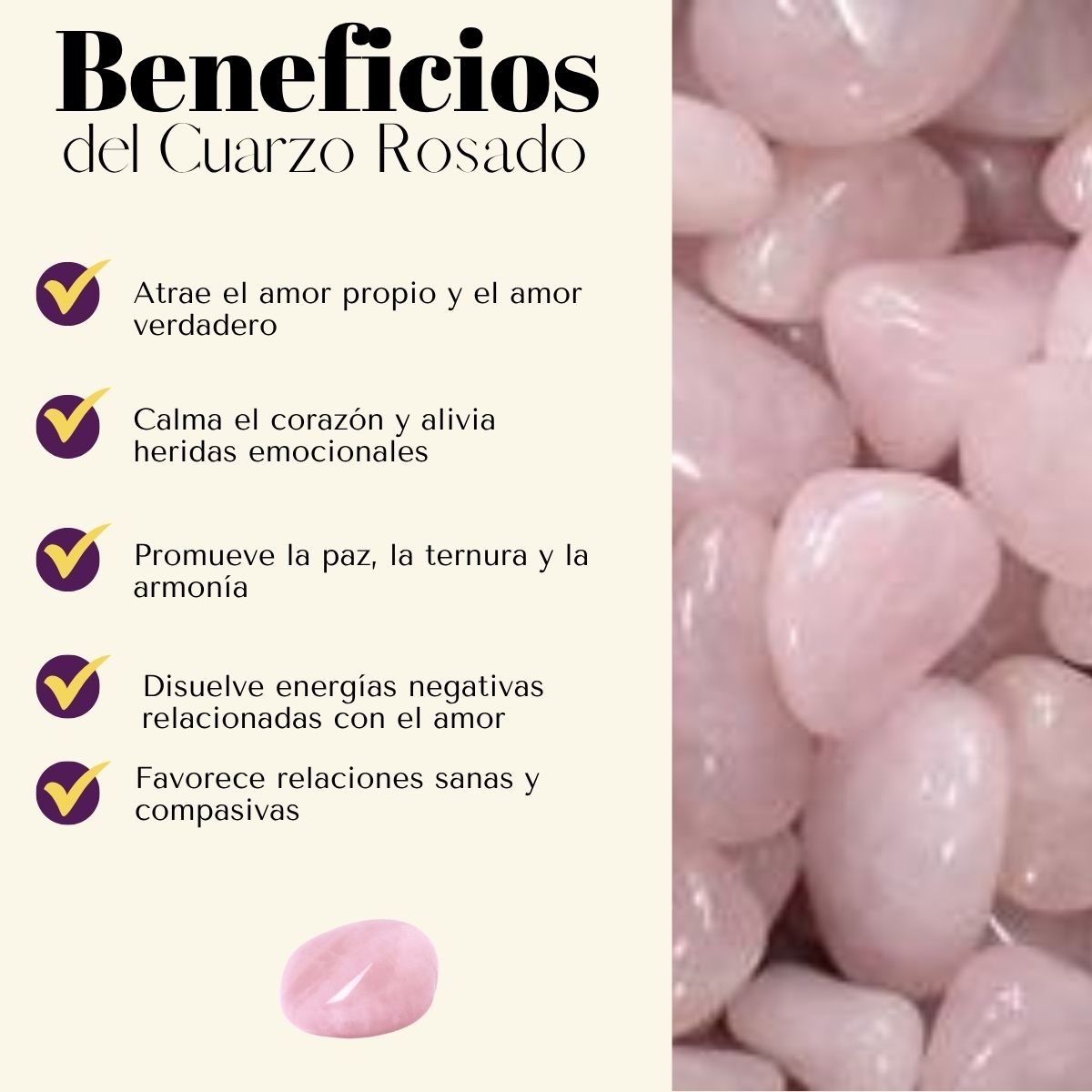 Pulsera Cuarzo Rosa 8mm