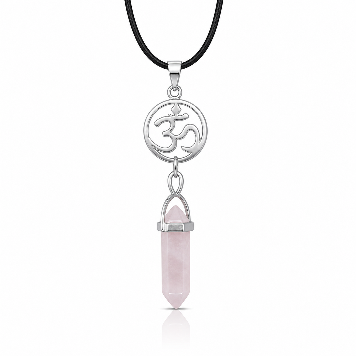 Colgante OM de Punta Cuarzo Rosa