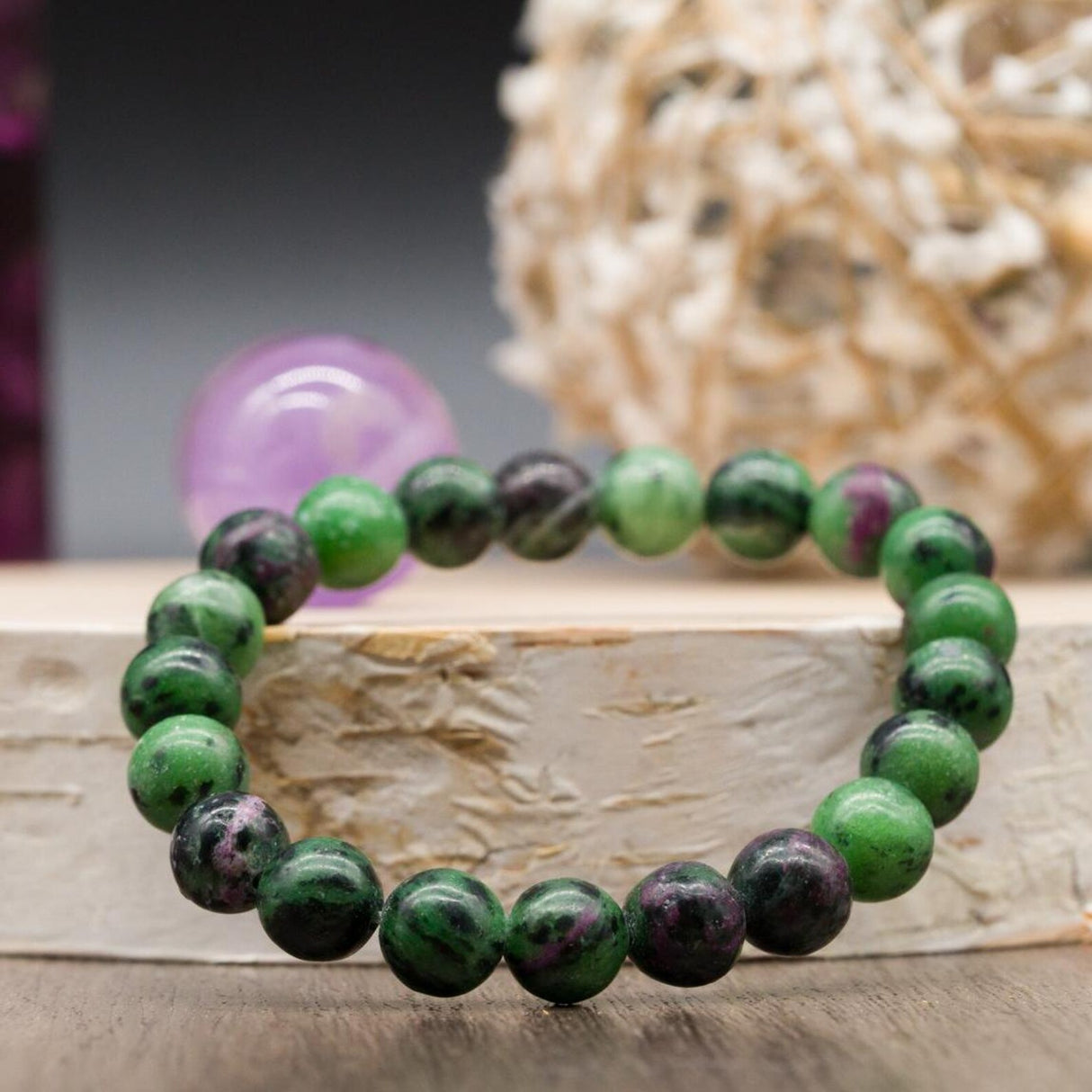 Pulsera Zoisita Rubi 8mm