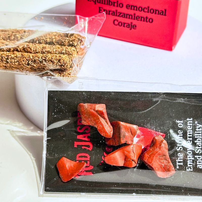 Incienso Vainilla con Piedras de Jaspe Rojo