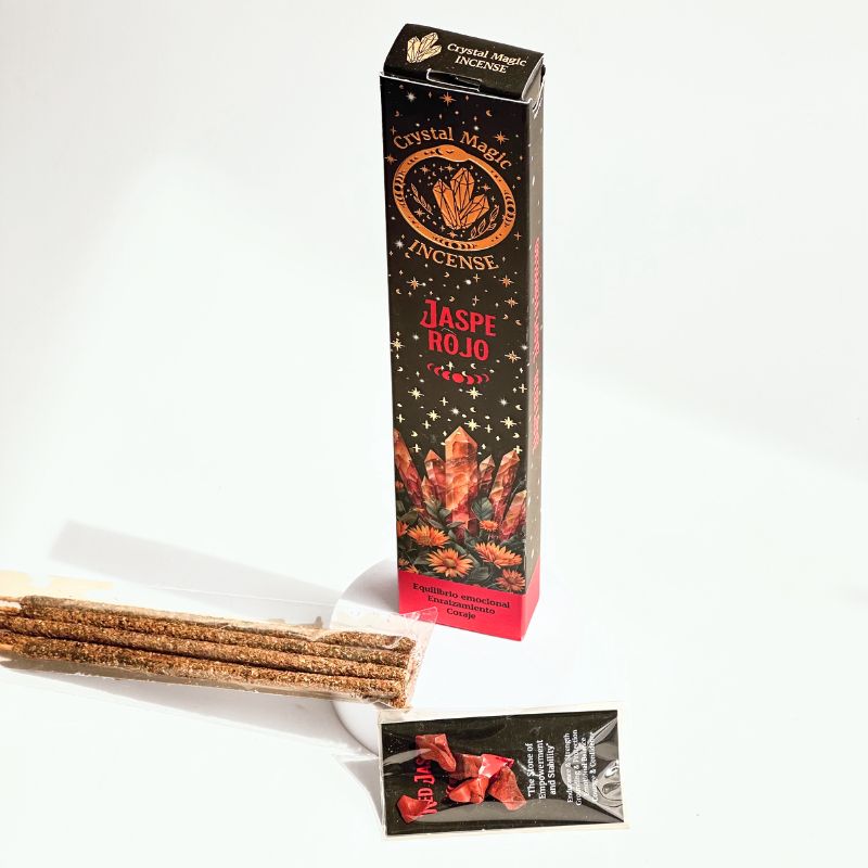Incienso Vainilla con Piedras de Jaspe Rojo