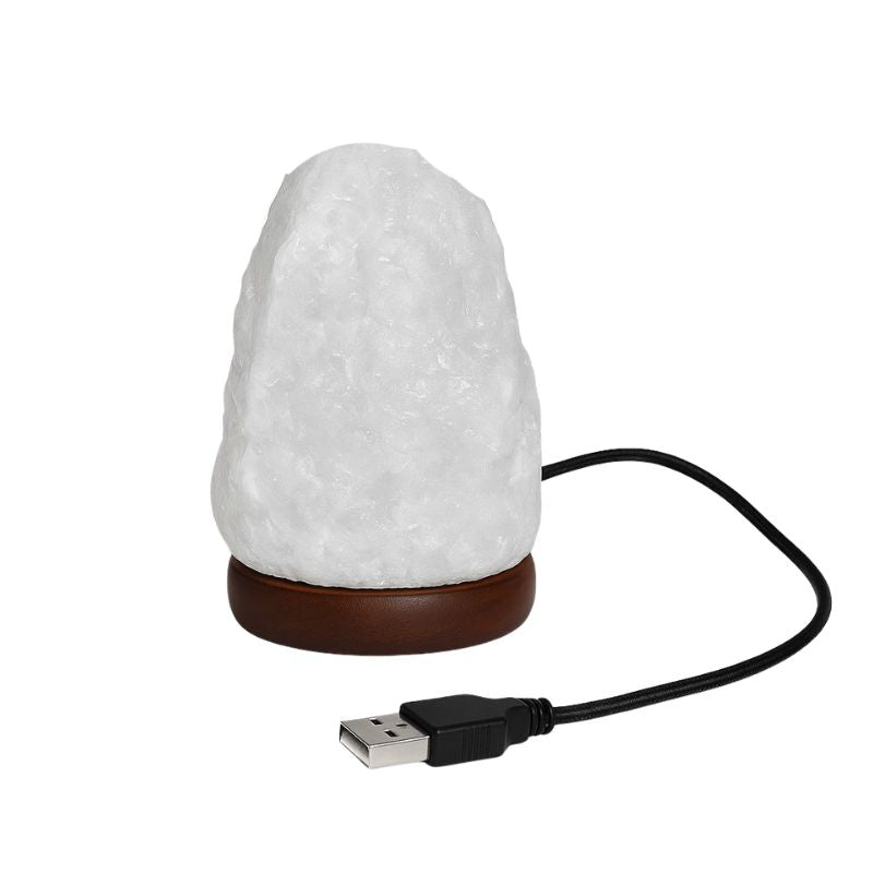 Lampara de Sal Blanca del Himalaya Led Mini