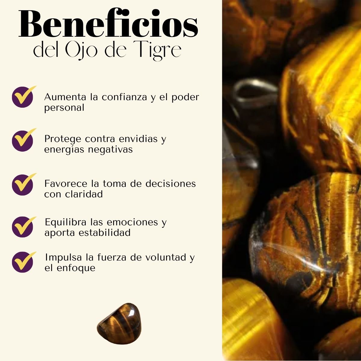 Pulsera Dorada Jolie Ojo de Tigre