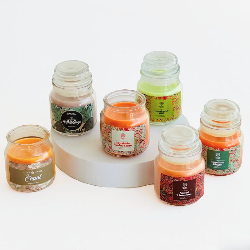 Pack 6 Velas de Tapa de Vidrio