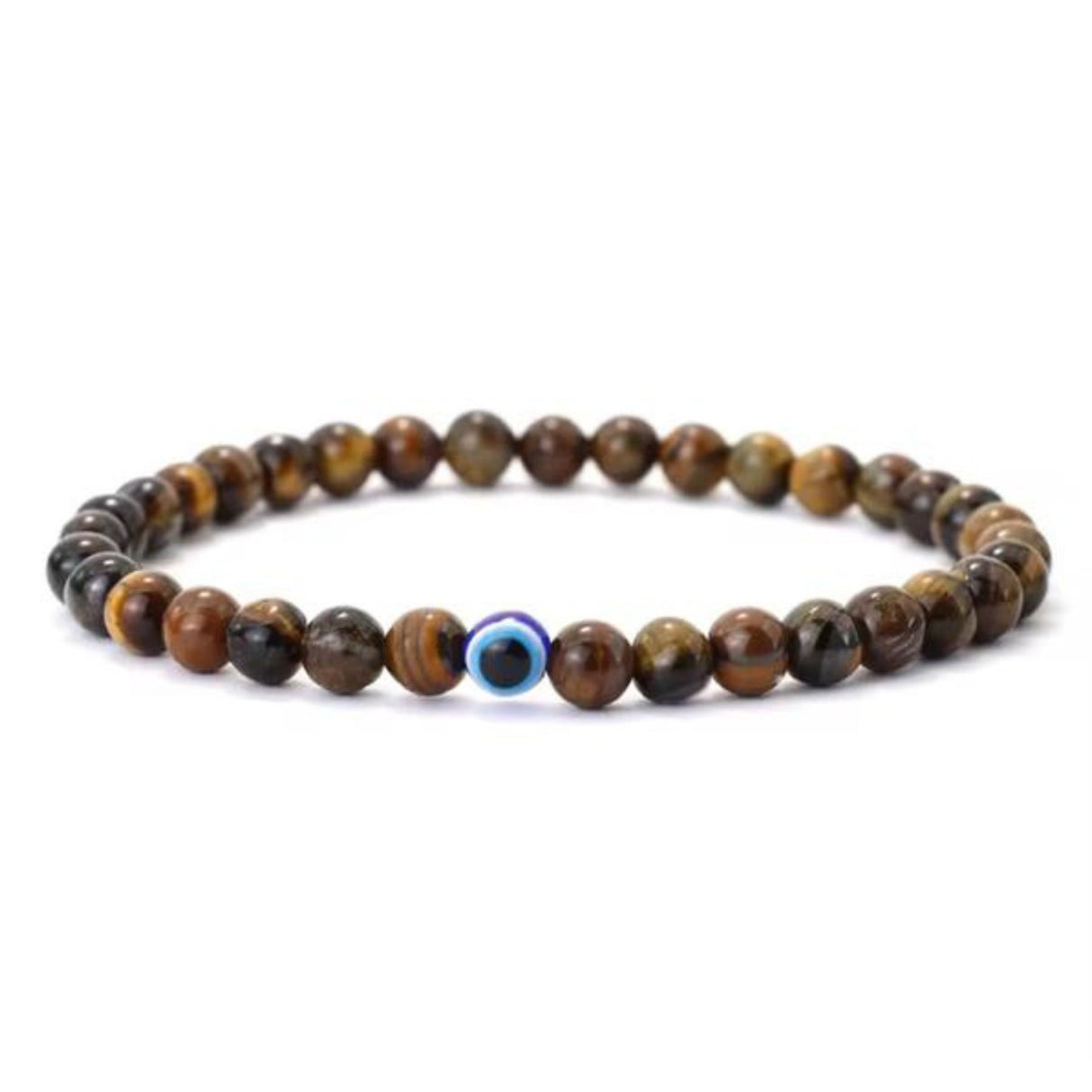 Pulsera Ojo de Tigre con Ojo turco 4mm