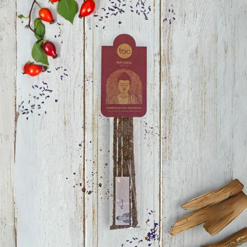 Sahumerio Palo Santo Rosa Mosqueta