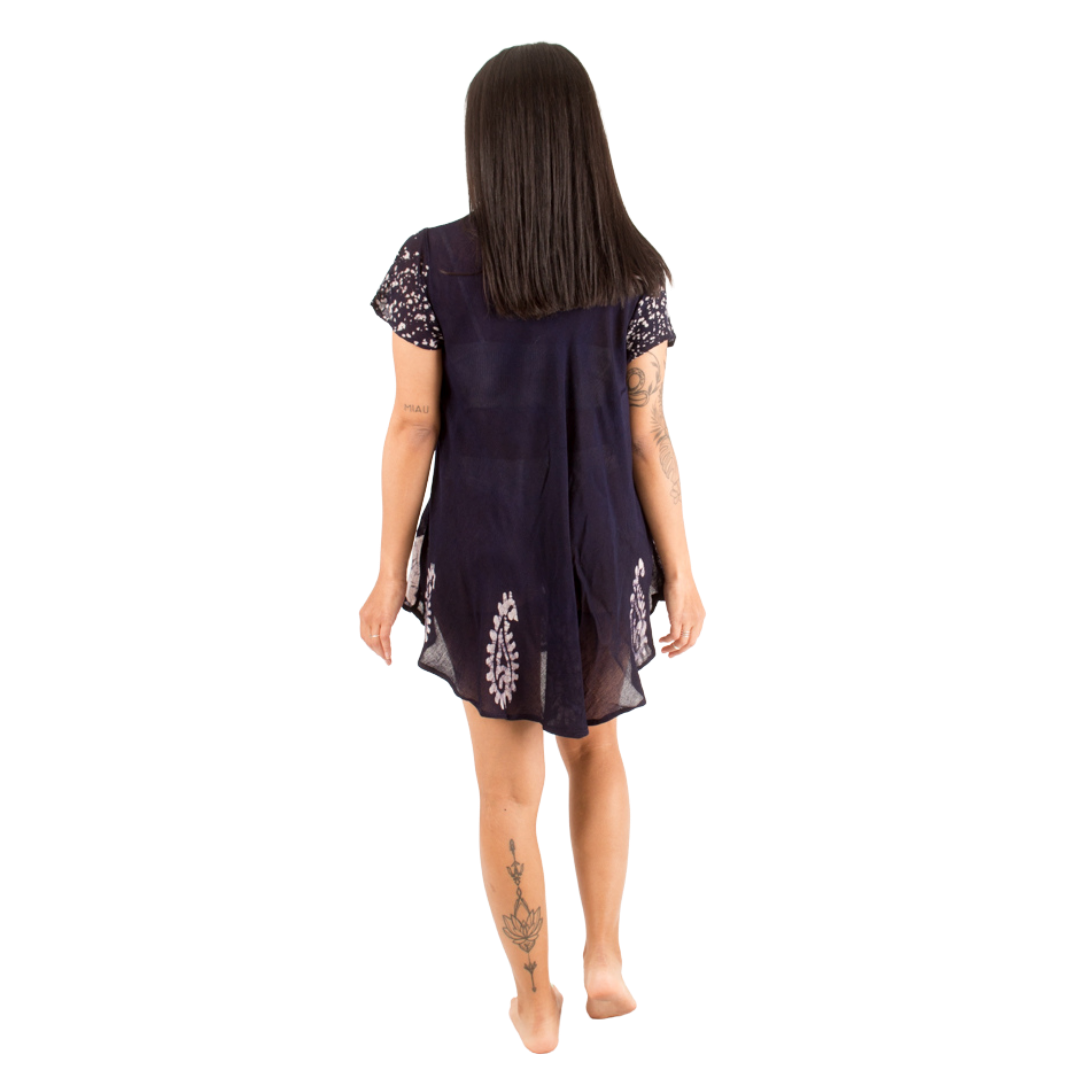 Blusa/Vestido Devamati Marino con Blanco