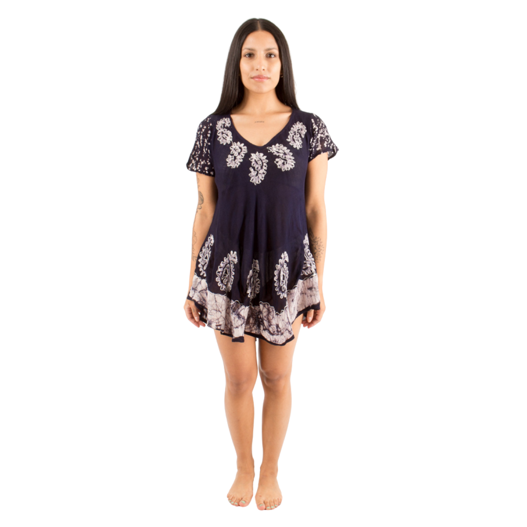 Blusa/Vestido Devamati Marino con Blanco