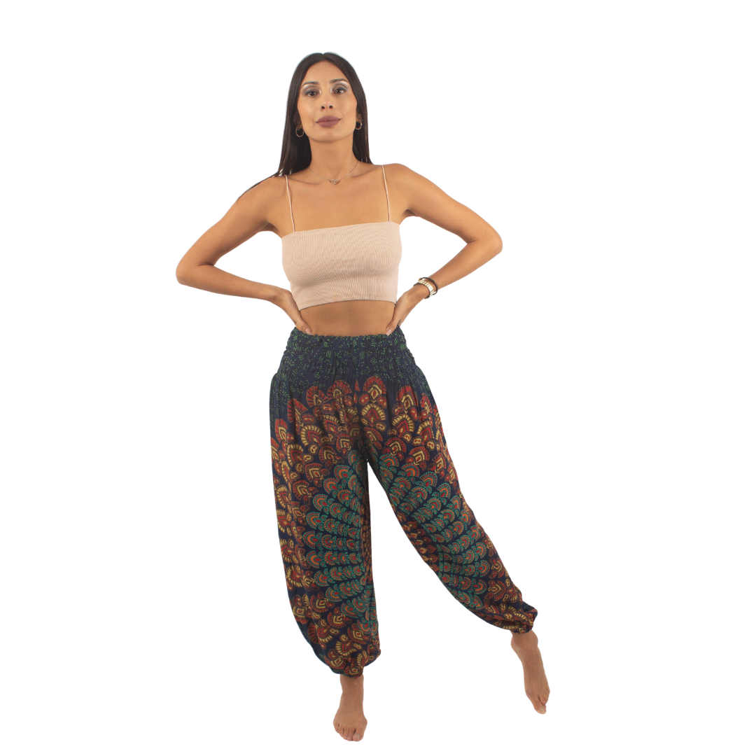 Pantalon Usha Azul con Verde