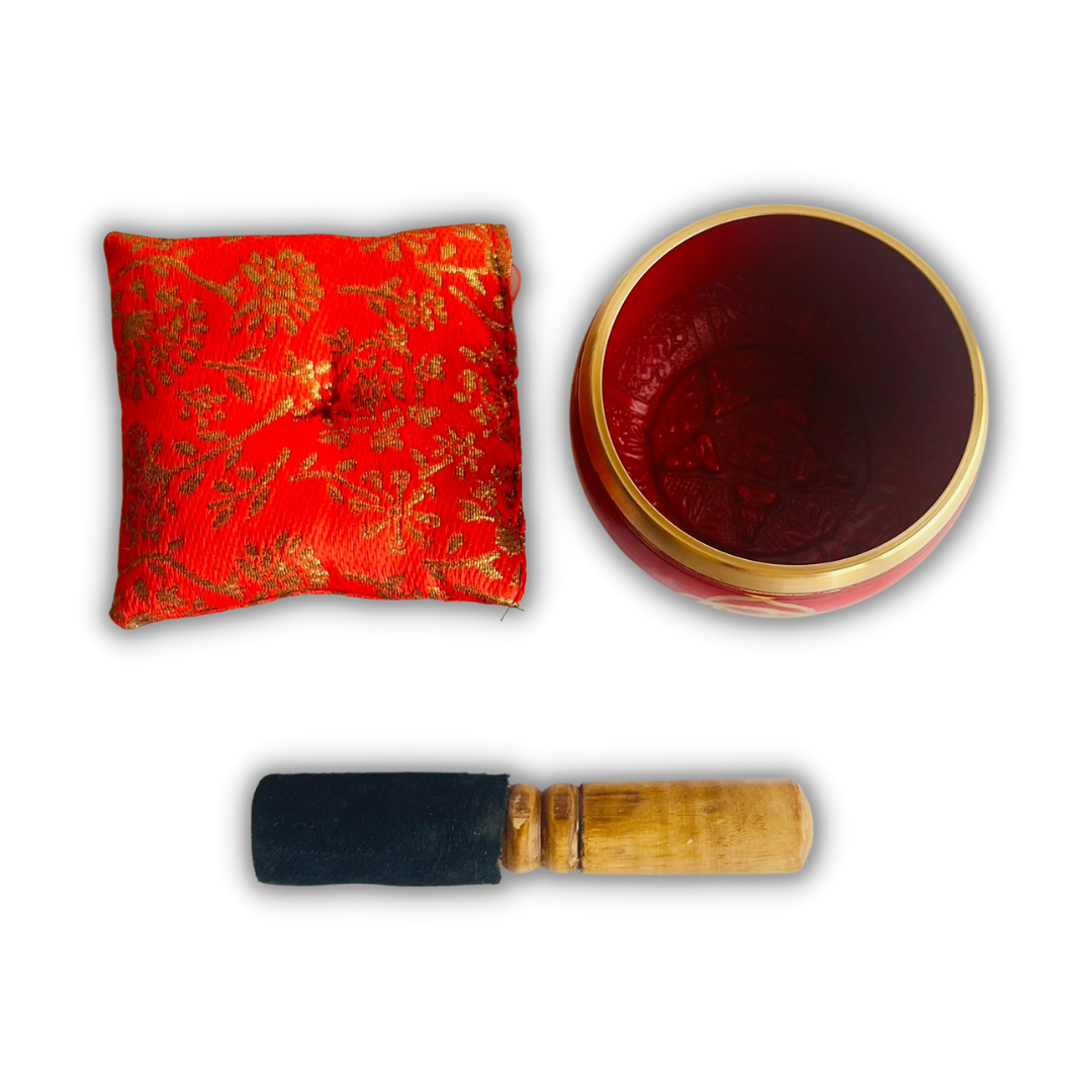 Box Cuenco Tibetano Rojo 9cm