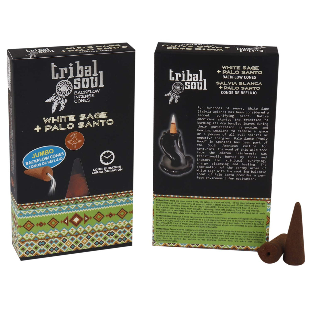 Incienso Cascada Salvia Blanca + Palo Santo 10Conos