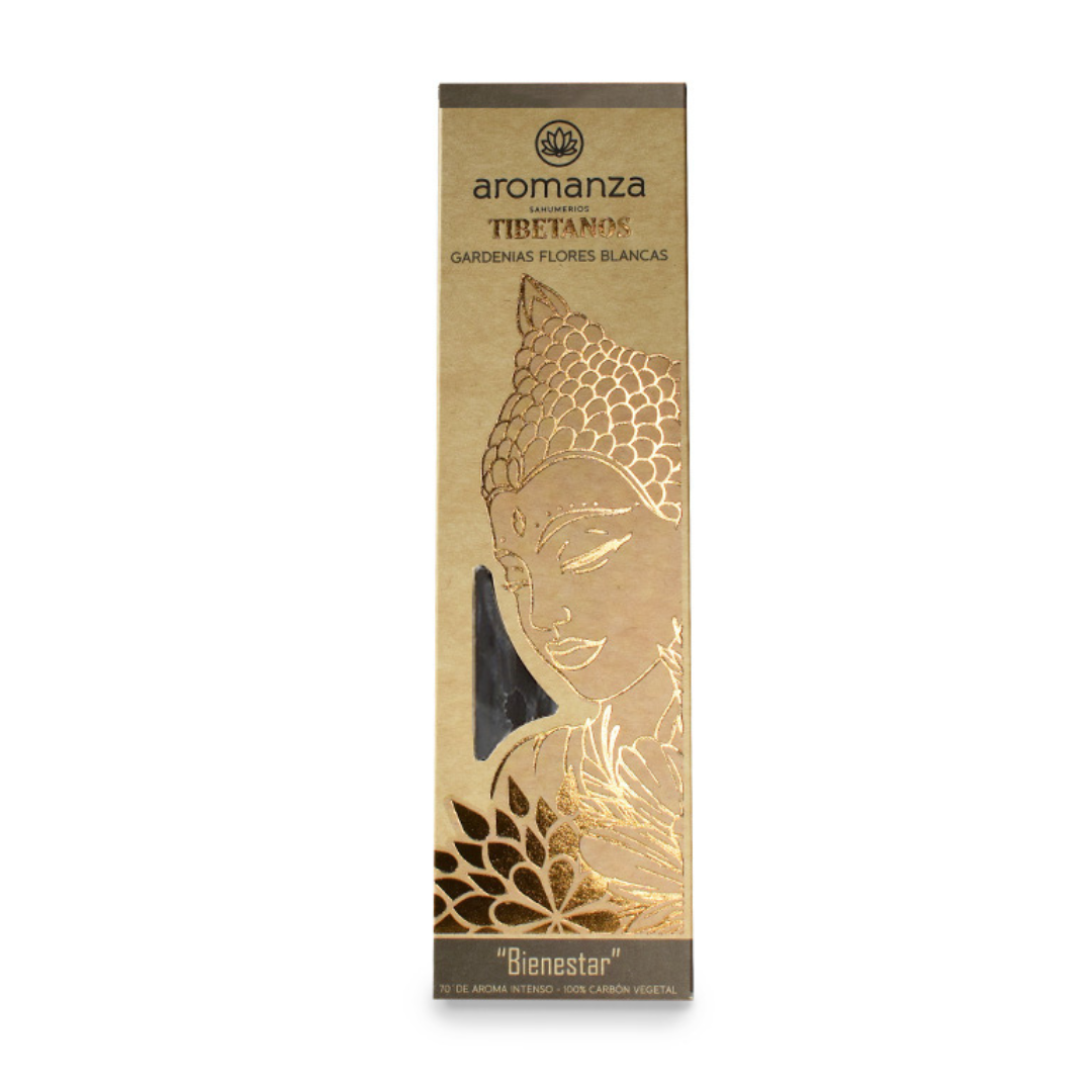 Tibetano Gardenia y Flores Blancas