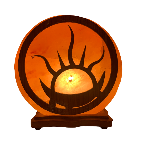 Lampara de Sal del Himalaya con diseño Eclipse