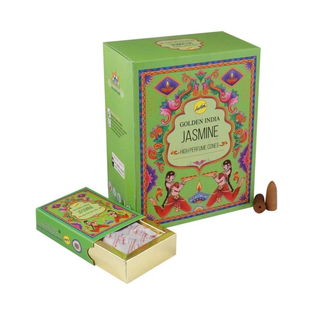 Incienso Cascada Golden Indian Jazmín 10Conos
