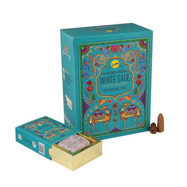 Incienso Cascada Golden Indian Salvia Blanca 120Conos