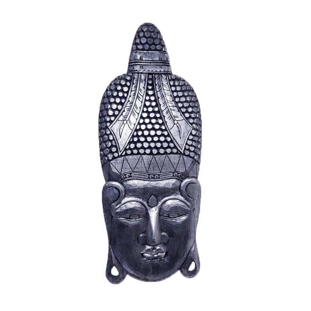 Cuadro Budda Face Plateado