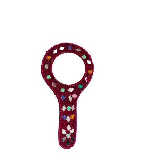 Espejo de Mano Redondo Rosado