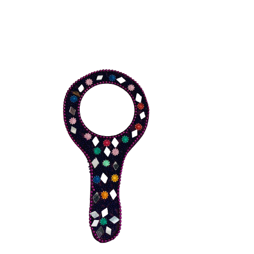 Espejo de Mano Redondo Morado