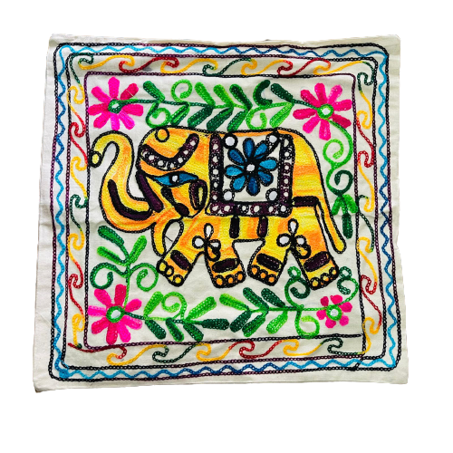 Funda de Cojín Elephant Yellow&Purple