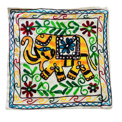 Funda de Cojín Elephant Yellow&Blue