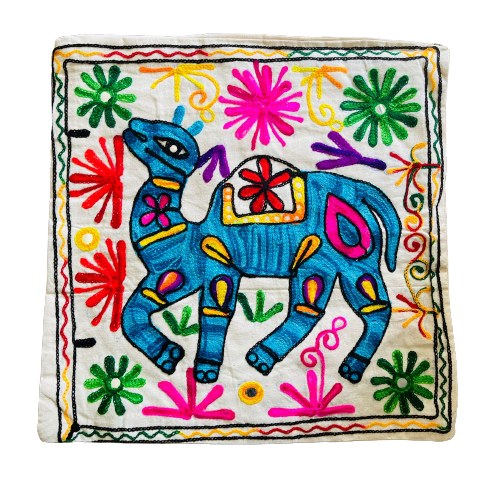 Funda de Cojín Camello Light Blue&Pink