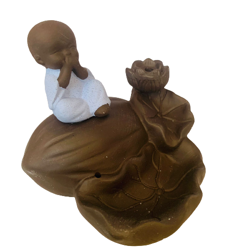 Porta Incienso Cascada Budda Risueño Blue + 10 inciensos