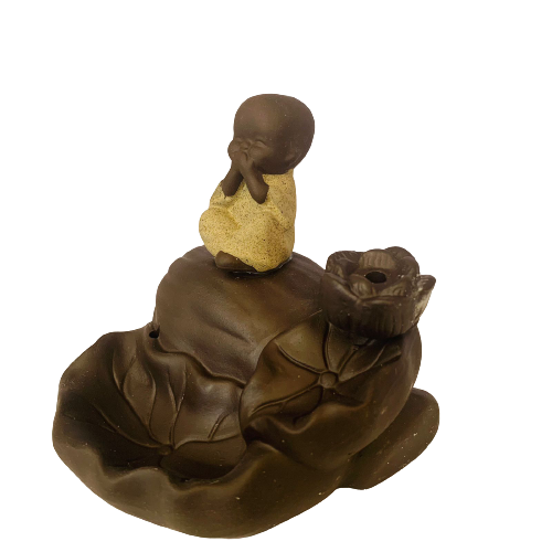 Porta Incienso Cascada Budda Risueño Yellow + 10 inciensos