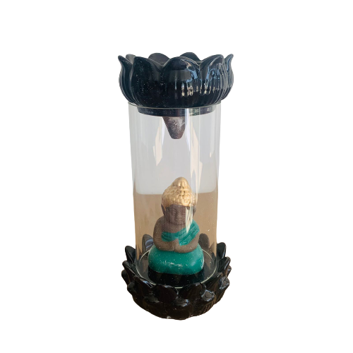 Porta Incienso Cascada Glass Budda + 10 inciensos especiales