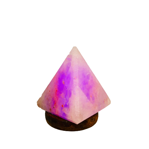 Lampara de Sal del Himalaya Pirámide Led Multicolor Mini