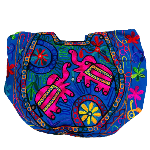 Bolso Playero Design Doble Elefante - Azul Rosado